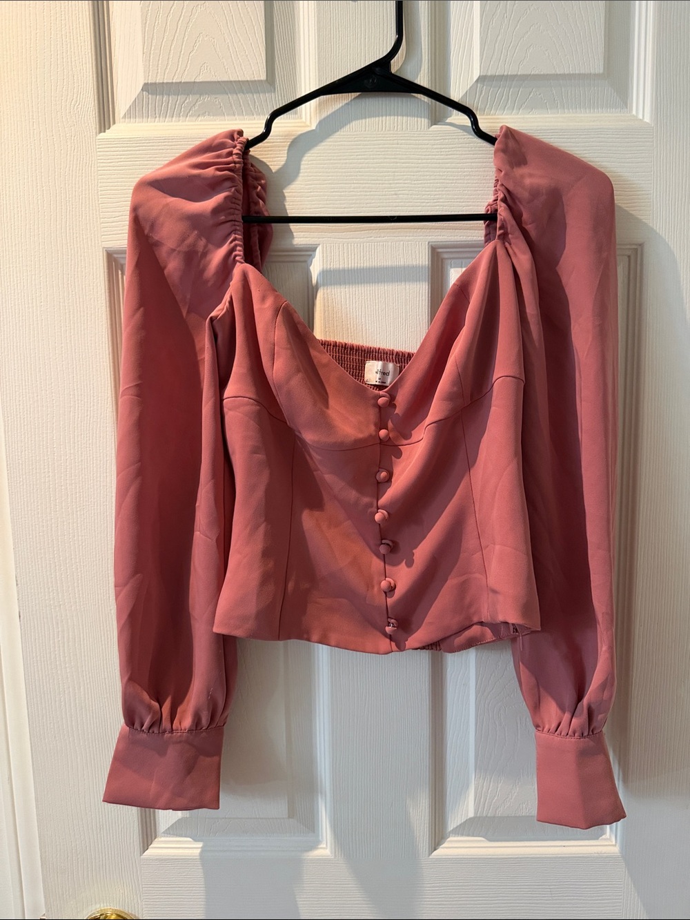 Wilfred Rose-Mauve Sweetheart Button Front Blouse